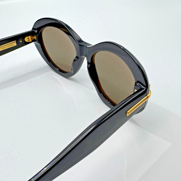 Tom Ford Sunglasses Icon TF1328 01A Black Oval Frame Gray Lens 55-18-140 main image 6